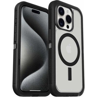 OtterBox Defender XT Case - хибриден удароустойчив кейс с MagSafe за iPhone 15 Pro Max (черен-прозрачен)
