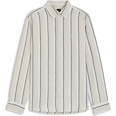 HUGO BOSS Риза с дълъг ръкав Boss Men's Long Sleeve Patterned Shirt - Light Grey 070