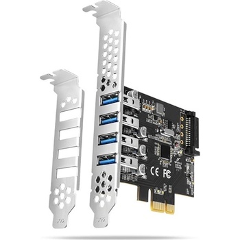 AXAGON USB 3.2 Gen 1 4-портова PCIe x1 разширителна карта PCEU-43RS (PCEU-43RS)