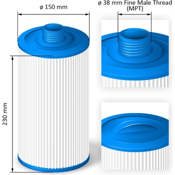 Crystalline Pool Spa Filter Filtrační kartuše SC709
