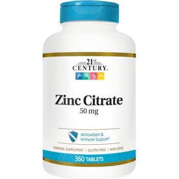 21st Century Zinc Citrate, 50 mg, 360 таблетки, 21st Century (9229)