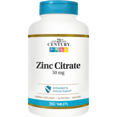 21st Century Zinc Citrate, 50 mg, 360 таблетки, 21st Century (9229)