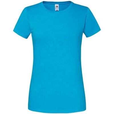 Iconic 195 Ringspun Premium Premium Fruit of the Loom Blue T shirt svetlomodrá