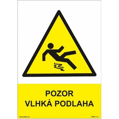 DUKO POZOR VLHKÁ PODLAHA Formát: 148 x 210 mm, Materiál: plast 0,5 mm, samolepící vinylová fólie
