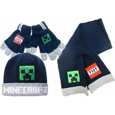 Fashion UK Chlapecký zimní set čepice šála rukavice Minecraft