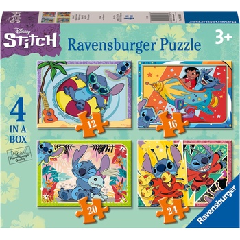 Ravensburger Пъзел Ravensburger от 24 части 4 в 1 - Стич (12001069)