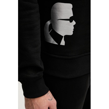 KARL LAGERFELD Памучен суичър Karl Lagerfeld мъжки в черно с принт 554917.705403 (554917.705403)