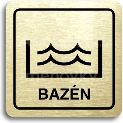 ACCEPT Piktogram bazén - zlatá tabulka - černý tisk