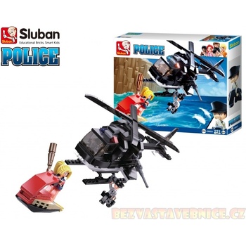 Sluban B0651 Policie Helikoptéra a zlodějka na skútru
