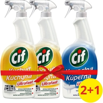 Cif Power&Shine Kúpeľňa čistiaci sprej + Power & Shine Kuchyňa 500 ml