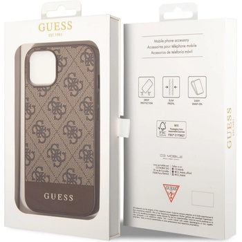 GUESS Гръб Guess 4G Stripe Case за iPhone 14 Plus - Кафяв (3666339088514)