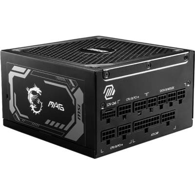MAG A1250GL PCIE5 Power Supply 1250W 80 PLUS Gold 135 mm Fan Size Protections: OCP/OVP/OPP/OTP/SCP/UVP Active PFC Design Flat Cable Equipment Dimensions: 150mmx150mmx86mm 5Y Warranty (MAG_A1250GL_PCIE5)