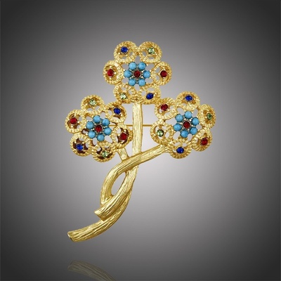 Éternelle vintage brož se zirkony Clorinda B2148/AL zlatá