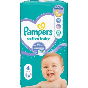 Pampers Active Baby Maxi Pack, размер 4, 58 бр