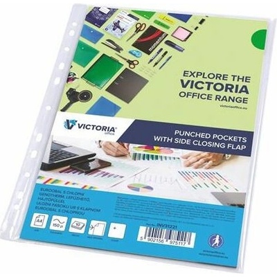 VICTORIA OFFICE Euroobal s bočnou chlopňou A4 150 mikronů číry 10 ks