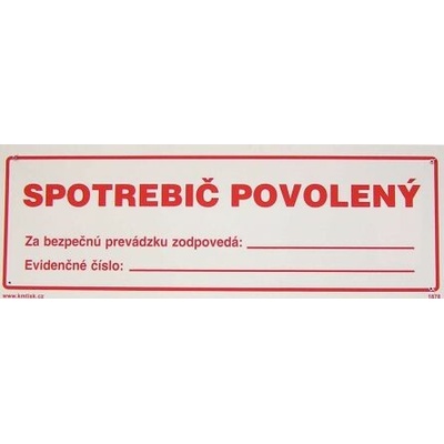 VT SPOTřEBIč POVOLEN 297x105mm plast