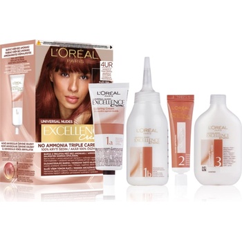 L'Oréal Excellence Universal Nudes перманентната боя за коса цвят 4UR Universal Dark Red