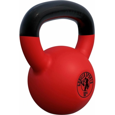Gorilla Sports kettlebell pogumovaný povrch, 10 kg