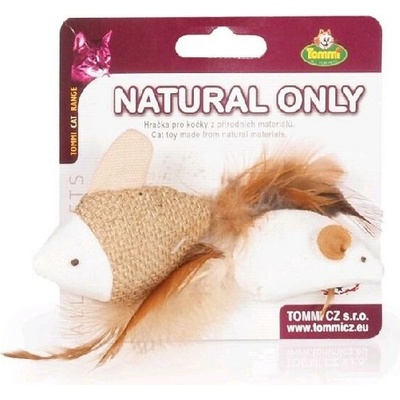 Natural Only jutové hračky pre mačky rybka a myška 4 cm
