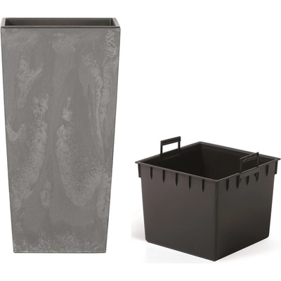 Prosperplast Kvetináč s vkladom URBI SQUARE BETON EFFECT 26,5 cm marengo