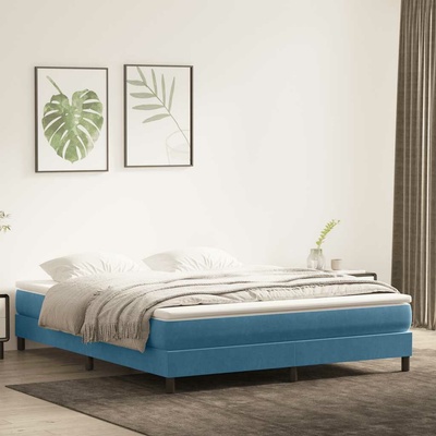 vidaXL Postel Boxspring bez matrace tmavě modrá samet