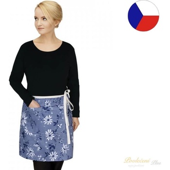 Bellatex zástěra Dita do pasu modrá kostička