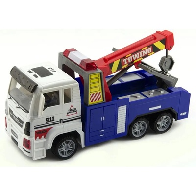 Teddies Auto nákladní odtahovka plast 24 cm na baterie se světlem se zvukem v krabici