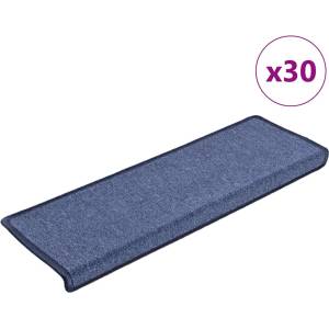 vidaXL Изтривалки за стълби, 30 бр. , 65x21x4 см, сини, с правоъгълен кант (3365772)