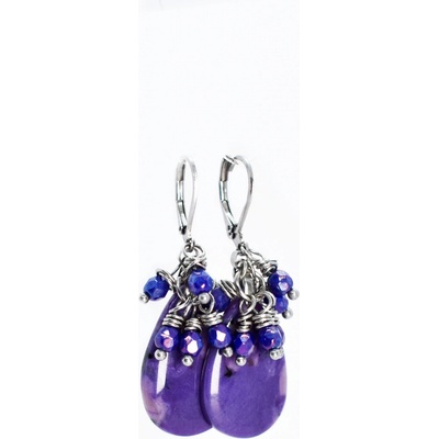 Armillas Boho náušnice s čaroitem a CZ sklem NA231202