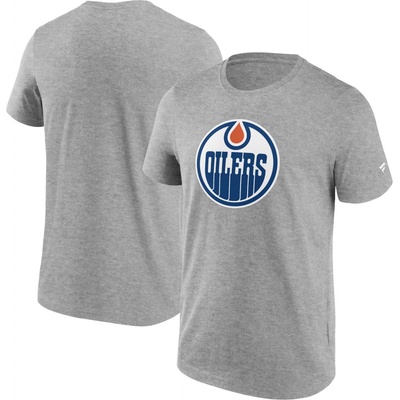 Fanatics pánské tričko Edmonton Oilers Primary Logo Graphic T-Shirt Sport gray Heather