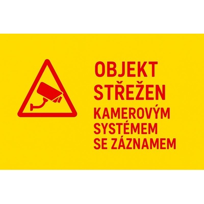 Plechová ceduľa Objekt Střežen - Kamerovým systémem se záznamem 2