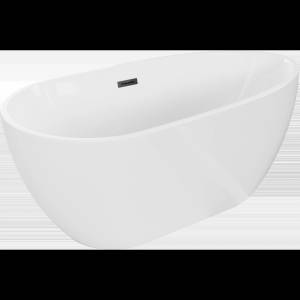 Mexen Eos самостоятелна вана 150 x 75 см, бяла, с черен преливник - 52471507500-70 (52471507500-70)