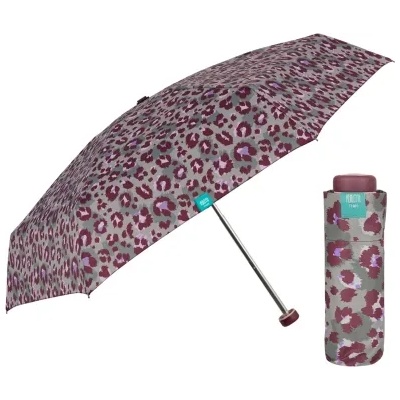 Дамски неавтоматичен мини чадър Perletti Time 26251, Лилави петна