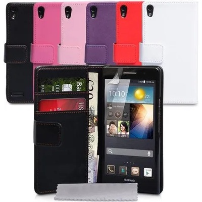 Huawei Ascend P6 Wallet Калъф + Скрийн Протектор