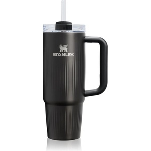 STANLEY Quencher H2. O FlowState Fluted Tumbler неръждаема термочаша със сламка средни Black PVD