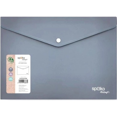 Obálka s drukem A5 Spoko ReLeaf Soft touch - šedá