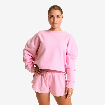 Domyos dámska crop fitness mikina ružová