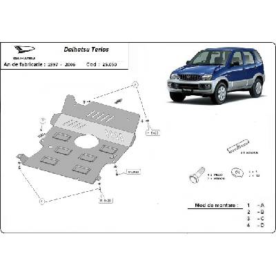 Scut Motor - Румъния Метална кора под двигател и радиатор daihatsu terios (j100) от 1997 до 2005 (75632)