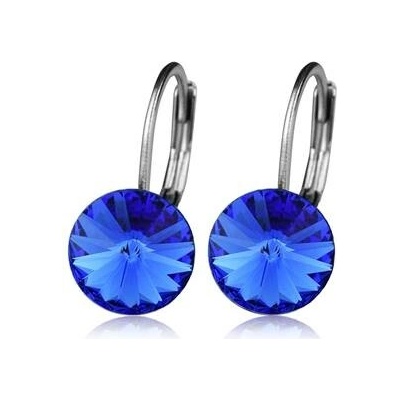 Nubis ocelové náušnice s krystaly Swarovski sapphire NBS08-SA