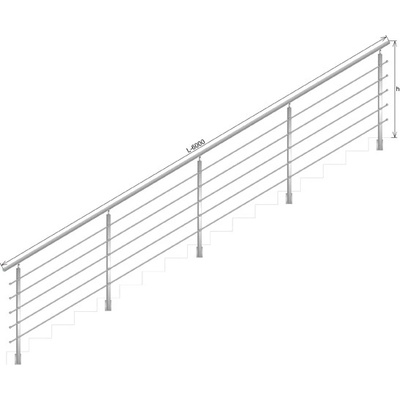 UMAKOV Zábradlie, BS, schody AISI304, 40x40x2/4xd12/H900/ AJP/ZBS90-6000