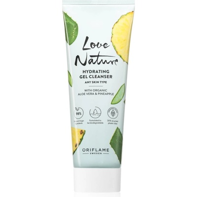 Oriflame Love Nature Organic Aloe Vera & Pineapple овлажняващ почистващ гел 125ml