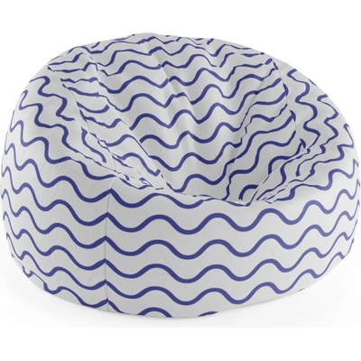 Sablio Sedací vak Cocoon Modré vlnky75 x 45 x 35 cm