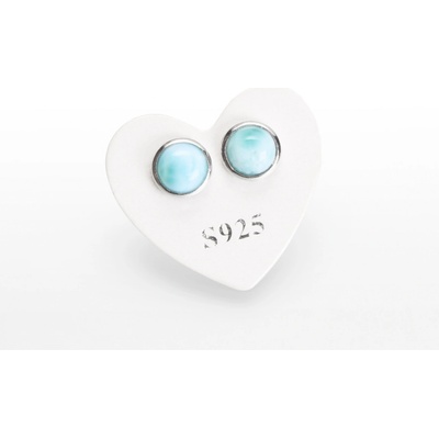 SVĚT KAMENŮ s.r.o. Stříbrné náušnice larimar v objímce 00250672