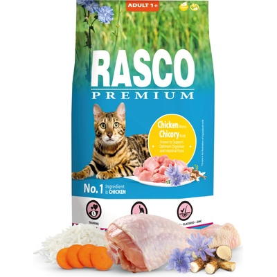 Rasco Premium Cat Kibbles Adult Chicken Chicori Root 7,5 kg