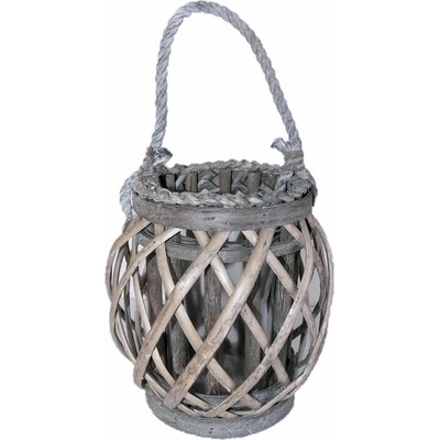 Košíkárna Lampa proutěná šedá 21x21 cm