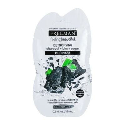 Freeman Feeling Beautiful bahenní maska pro normální až smíšenou pleť Charcoal & Black Sugar Mud Mask 15 ml