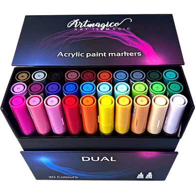 Artmagico akrylové fixy dual se dvěma hroty 30 barev – Zboží Dáma