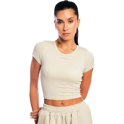 GymBeam Dámske tričko Women‘s Aura Cropped T-Shirt Grey
