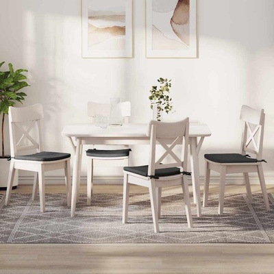 vidaXL Възглавници за седалки 4 pcs Тъмен сив 40 x 40 x 3 cm (42015225)