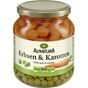 Alnatura Био грах и моркови в буркан - 220 г